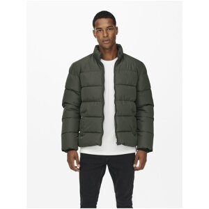 Dark Green Quilted Jacket ONLY & SONS Melvin - Men