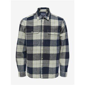 Dark Blue Plaid Shirt ONLY & SONS Josh - Men's