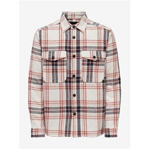 Cream Plaid Shirt ONLY & SONS Rex - Men