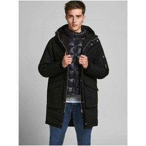 Black Men's Parka Hooded Jack & Jones Terrazzo - Men's