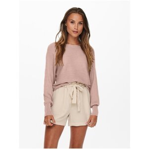 Light pink womens ribbed sweater ONLY Adaline - Women