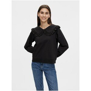 Black Sweatshirt with Collar Pieces Eiren - Women