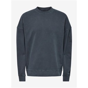 Dark blue men's basic sweatshirt ONLY & SONS Ron - Men's