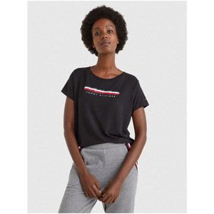 Black Women's T-Shirt with Tommy Hilfiger Print - Women