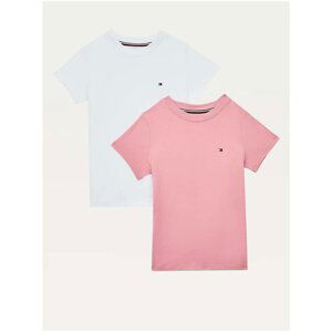 Set of two girls' T-shirts in pink and white Tommy Hilfiger - unisex