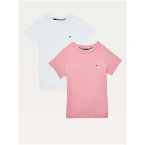 Set of two girls' T-shirts in pink and white Tommy Hilfiger - unisex
