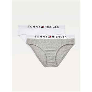 Set of two girls' panties in white and gray Tommy Hilfiger - unisex