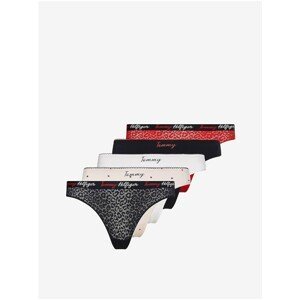 Tommy Hilfiger Set of five women's patterned thongs in white, blue, black and june - Women