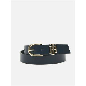 Tommy Hilfiger Women's Leather Belt Dark Blue Logo Lux 3.0 - Women