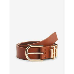 Brown Women's Leather Belt Tommy Hilfiger Logo Lux 3.0 - Women