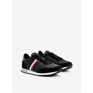 Black Men's Suede Shoes Tommy Hilfiger Runner - Men