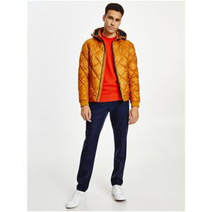 Gold Men's Quilted Jacket Tommy Hilfiger Diamond Quilted Hoode - Mens