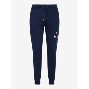 Dark Blue Men Sweatpants Tommy Hilfiger Wrap Around Graphic - Men