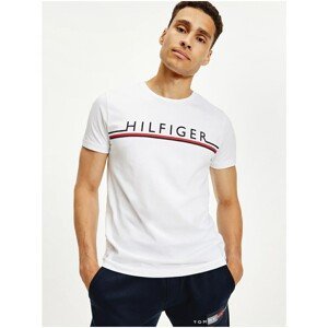 White Men's T-Shirt Tommy Hilfiger Corp Stripe Tee - Men