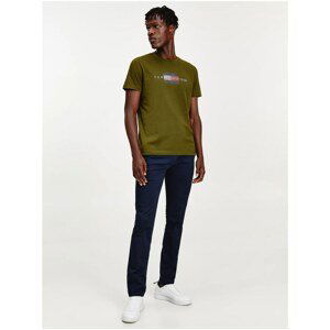 Green Men's T-Shirt Tommy Hilfiger Lines Tee - Men