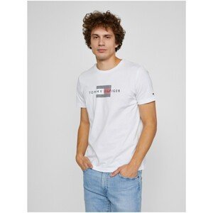 White Men's T-Shirt Tommy Hilfiger Lines Tee - Men