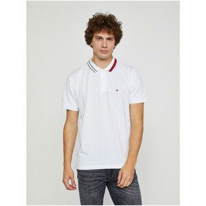 White Men's Polo T-Shirt Tommy Hilfiger Sophisticated Tipping - Men