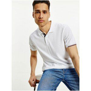 White Men's Polo T-Shirt Tommy Hilfiger Placement Reg - Men