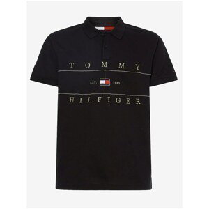 Black Men's Polo T-Shirt Tommy Hilfiger Icon Seasonal Regular - Men