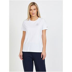 White Women's T-Shirt Tommy Hilfiger Crystal Tee - Women