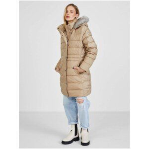 Beige Women's Quilted Coat Tommy Hilfiger Ess Tyra Down - Women