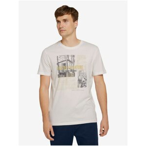 White Men's T-Shirt with Tom Tailor Photo Print - Men's