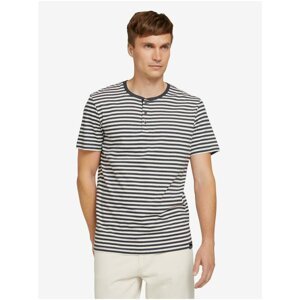 Dark Blue Striped Men's Basic T-Shirt Tom Tailor Denim - Men