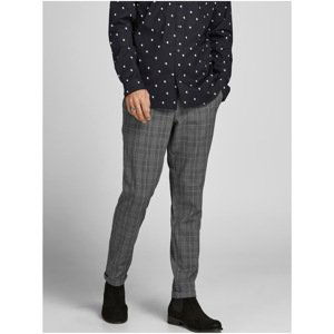 Jack & Jones Marco Dark Grey Plaid Trousers - Men