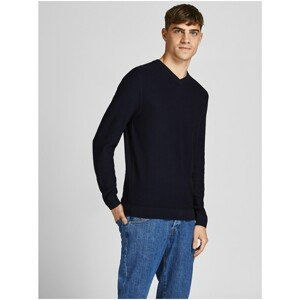 Jack & Jones Winter Structure Dark Blue Sweater - Men