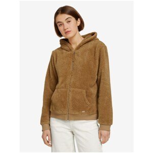 Brown Women's Sweatshirt Made of Artificial Fur Tom Tailor Denim - Women