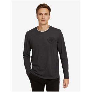 Dark grey men's T-shirt with Tom Tailor print - Men's