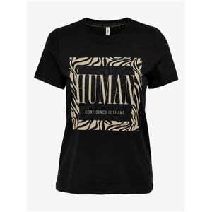 Black Women's Patterned T-Shirt ONLY Zenia - Women