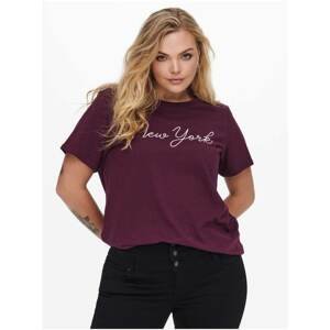Wine T-shirt with print ONLY CARMAKOMA Illas - Women