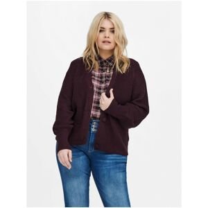 Wine Ribbed Cardigan ONLY CARMAKOMA Clare - Women