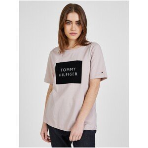 Light pink T-shirt with Tommy Hilfiger print - Women