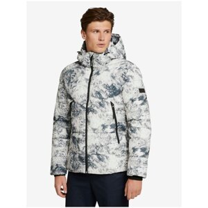 Grey-white Men's Patterned Winter Jacket Tom Tailor Denim - Men
