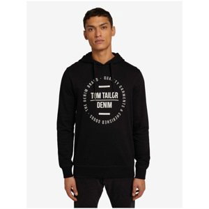 Black Men's Sweatshirt with Tom Tailor Denim Print - Men's