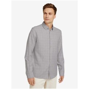 Grey Men's Plaid Tom Tailor Shirt - Men's