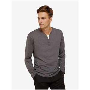 Dark Grey Men's T-Shirt with Buttons Tom Tailor - Men's