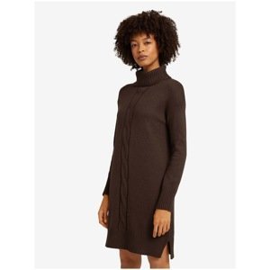 Dark Brown Sweater Dress with Turtleneck Tom Tailor - Women