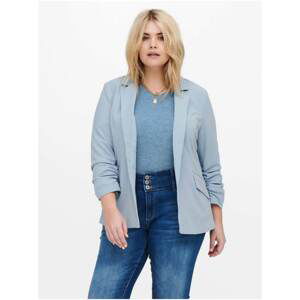 Light Blue Jacket with Three-Quarter Sleeves ONLY CARMAKOMA Carolin - Women