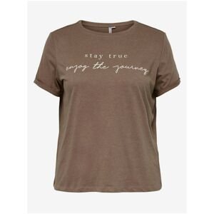 Brown T-Shirt ONLY CARMAKOMA Bessy - Women