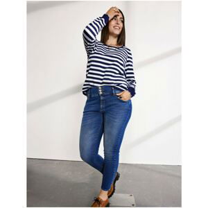 Dark blue skinny fit jeans ONLY CARMAKOMA Anna - Women