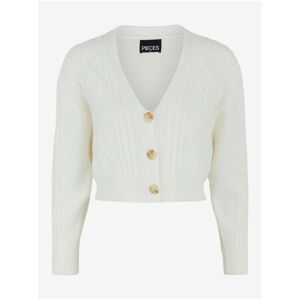 White Braided Cropped Cardigan Pieces Karla - Women