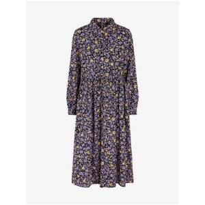 Purple Floral Shirt Midi Dress Pieces Juna - Women