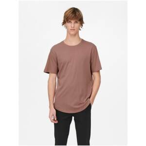 Brown Elongated Basic T-Shirt ONLY & SONS Matt - Men