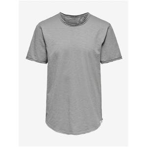 Light grey elongated basic T-shirt ONLY & SONS Benne - Men