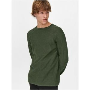 Khaki basic sweater ONLY & SONS Dextor - Men