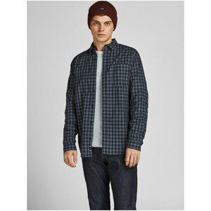 Dark Grey Plaid Shirt Jack & Jones Tape - Men