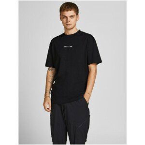 Black T-Shirt Jack & Jones Grid Photo - Men